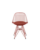 Herman Miller x HAY Eames Wire Chair With Upholstered Seat in Iron Red