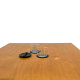 N°1040 Round Coaster with Leather Tie