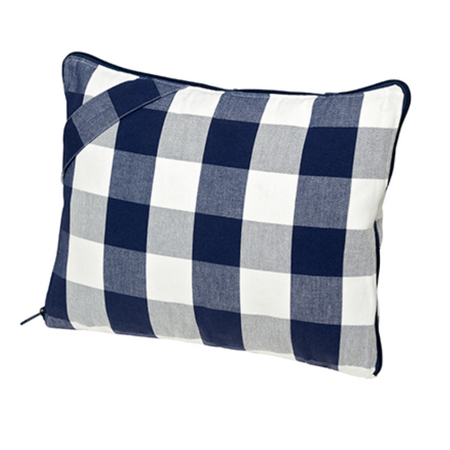 Travel Pillow in Blue Check
